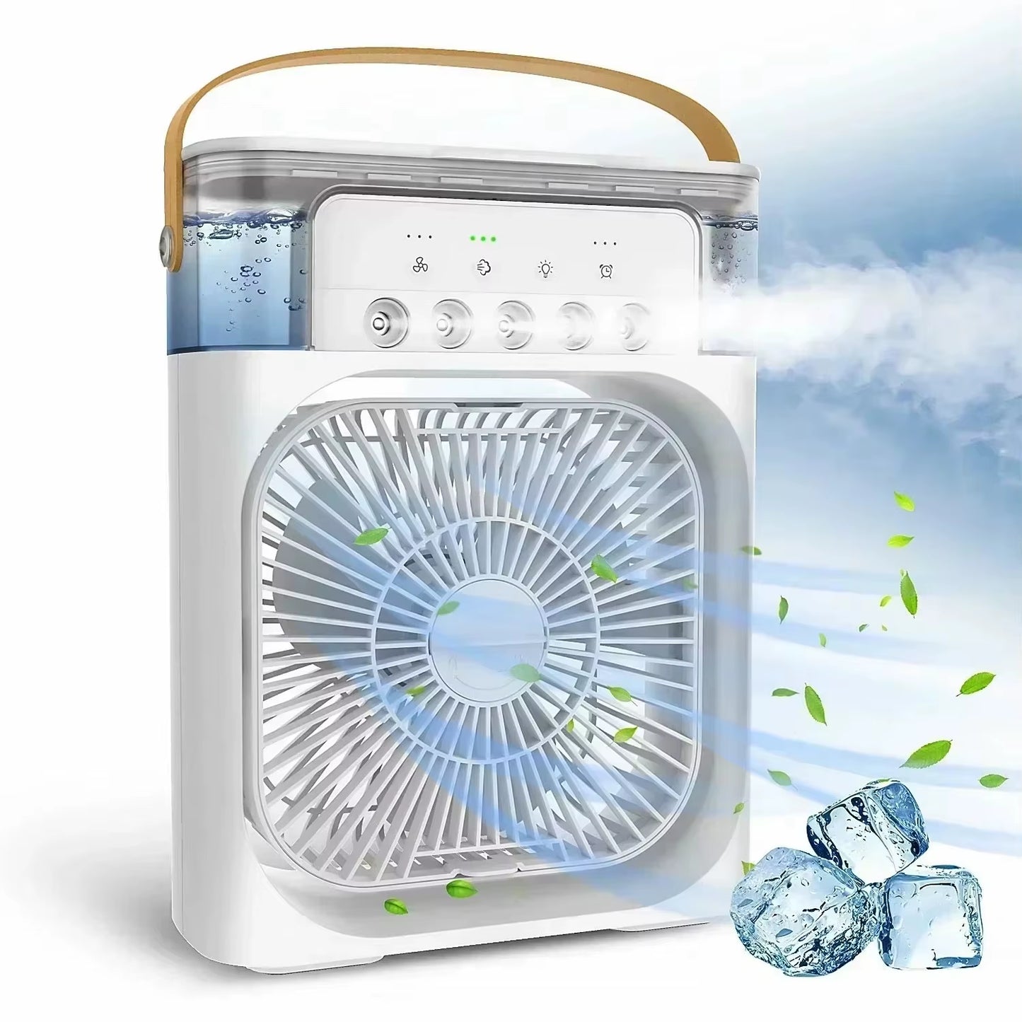 Household Small Air Cooler Three-In-One Fan Air Conditioner LED Night Light Portable Humidifier Air Conditioner Fan Office Home