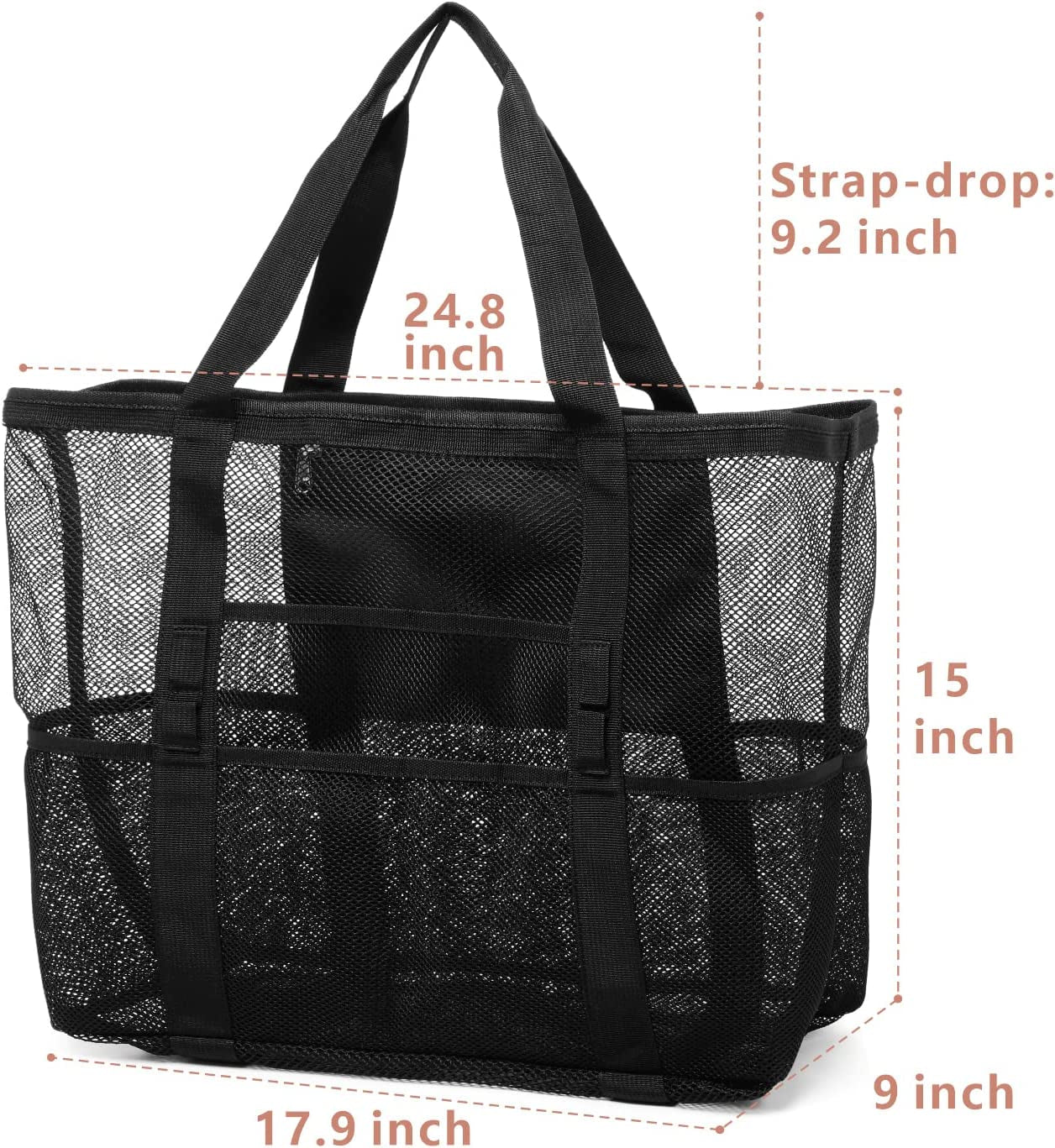 Mesh Beach Bag Family - Large Tote Bag for Cruise Pool Beach Vacation Essentials